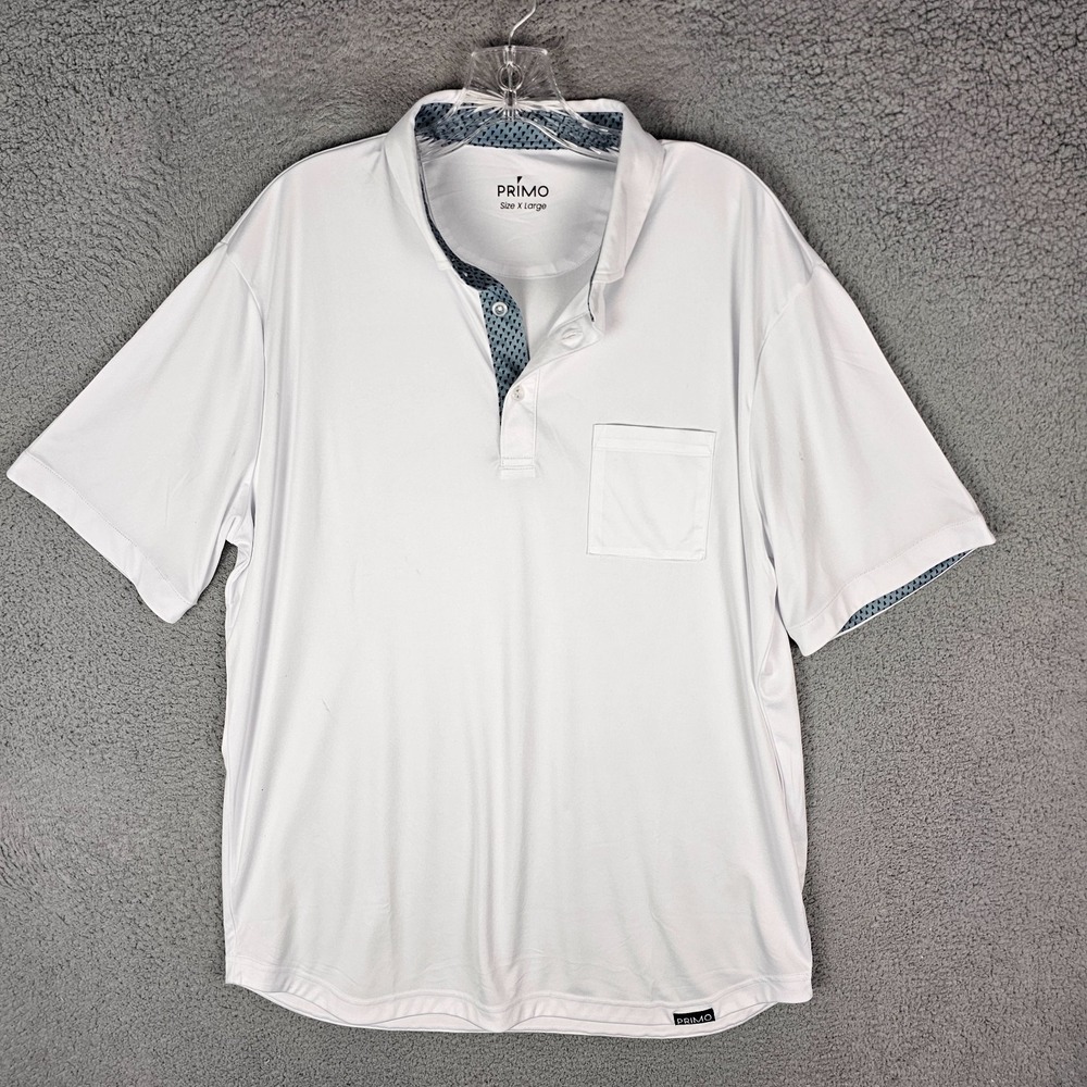 PRIMO Polo‎ Shirt Mens XL Golf Performance Moisture Wicking Short Sleeve Popover